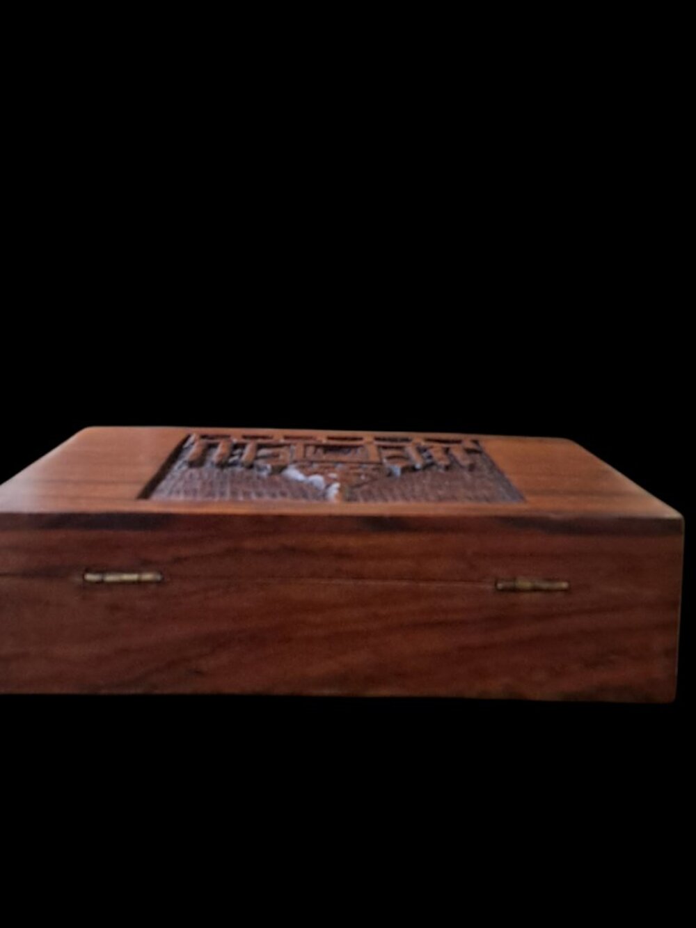 Vintage Hand Carved Taj Mahal Hardwood Tea/Trinket Storage Box, Tea Included - Picture 3 of 11